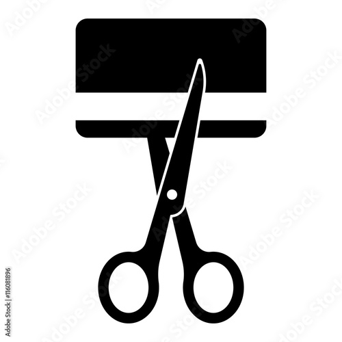 Scissors cut credit card icon