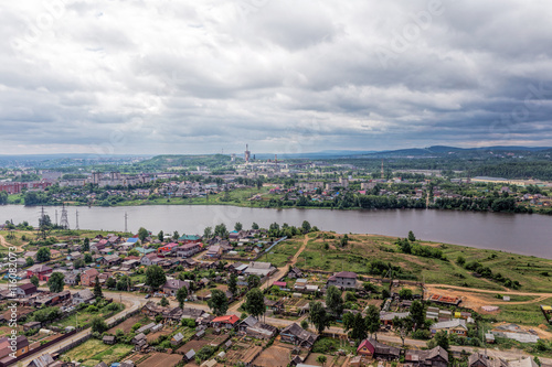 Urban panorama aerial view