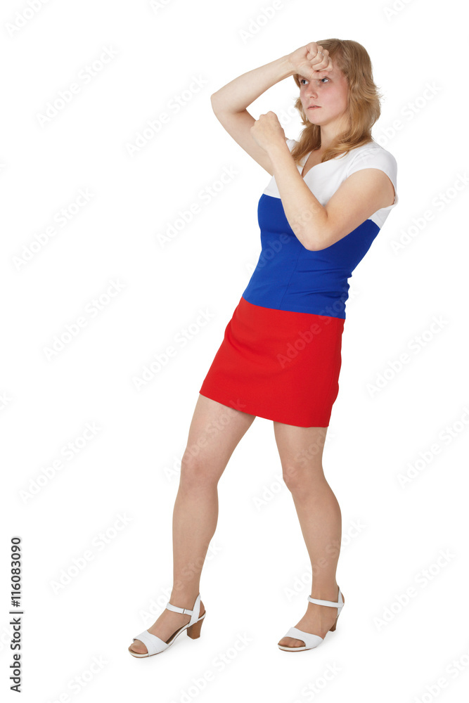 Young girl covers face with hands Young girl covers face with hands
