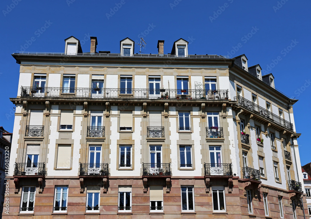 Naklejka premium classical apartment building in Strasbourg - France