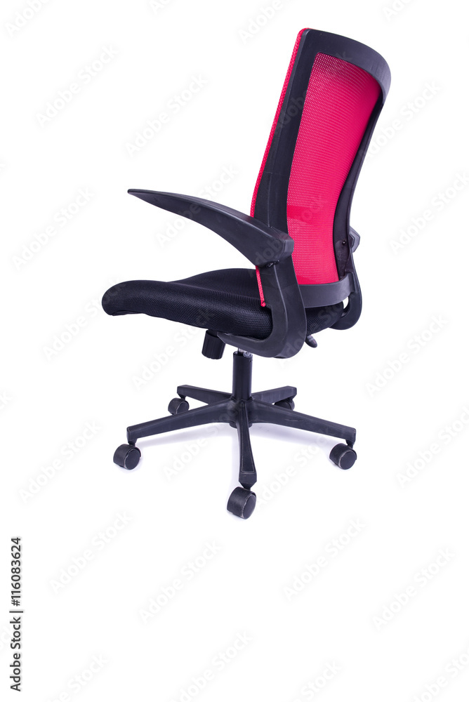 Red office chair isolated on the white background Red office chair isolated on the white background