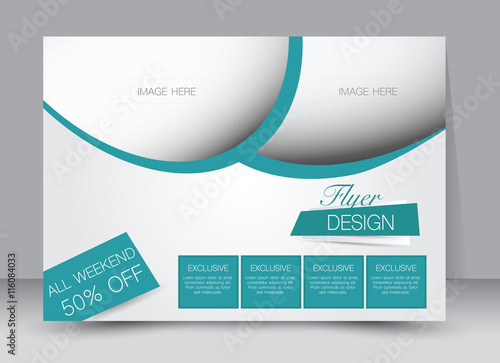 Flyer, brochure, billboard, magazine cover template design landscape orientation for education, presentation, website. Green color. Editable vector illustration.