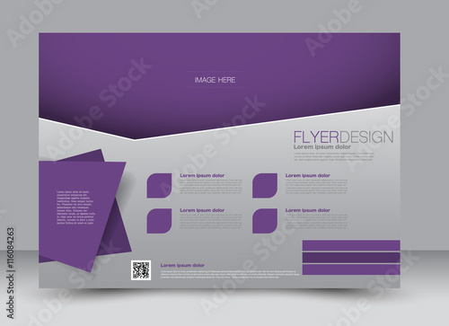 Flyer, brochure, billboard, magazine cover template design landscape orientation for education, presentation, website. Purple color. Editable vector illustration.