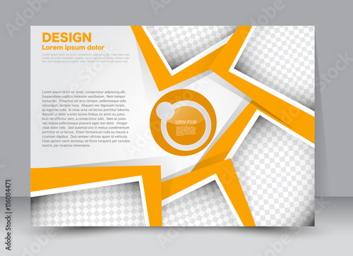 Flyer, brochure, billboard, magazine cover template design landscape orientation for education, presentation, website. Orange color. Editable vector illustration.