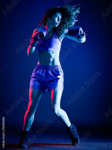 woman boxer boxing isolated © snaptitude