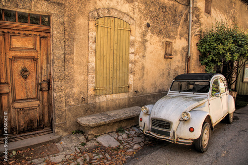 Fototapeta Naklejka Na Ścianę i Meble -  Classic French car on a street in the Provence, France