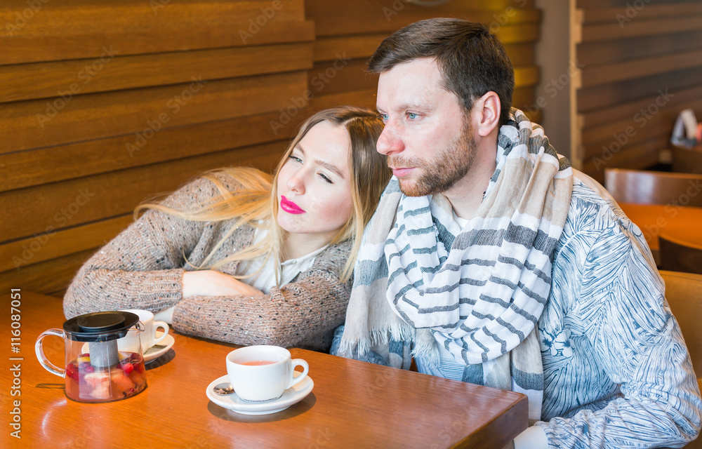 Two people in cafe enjoying the time spending with each other Two people in cafe enjoying the time spending with each other