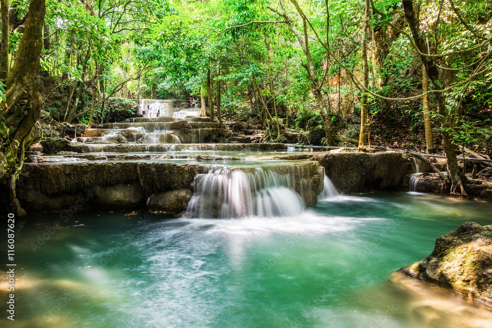 Waterfall tropical rain forest at huai mae khamin national park,kanchanaburi, thailand Waterfall tropical rain forest at huai mae khamin national park,kanchanaburi, thailand