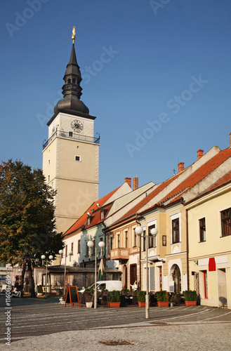 City tower on Holy Trinity square in Trnava. Slovakia