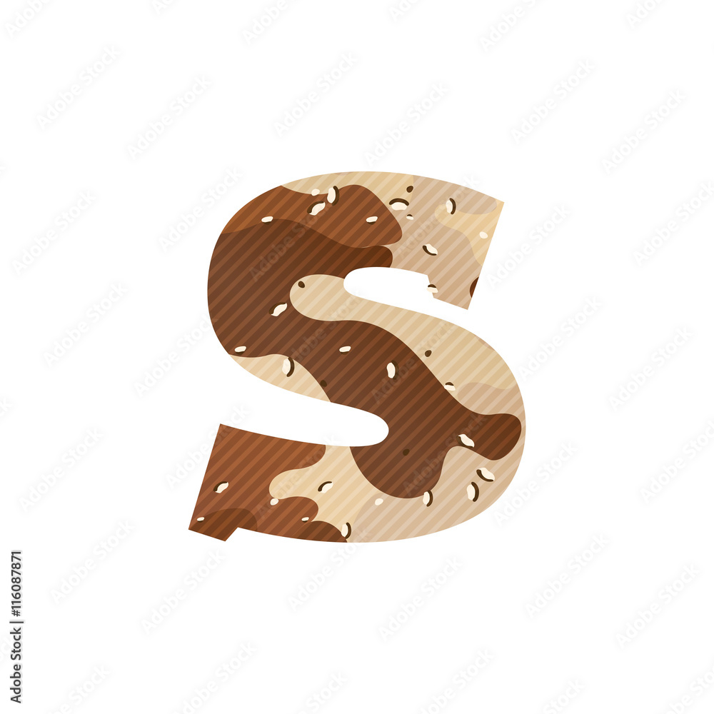 Letter S logo with desert camouflage. Letter S logo with desert camouflage.