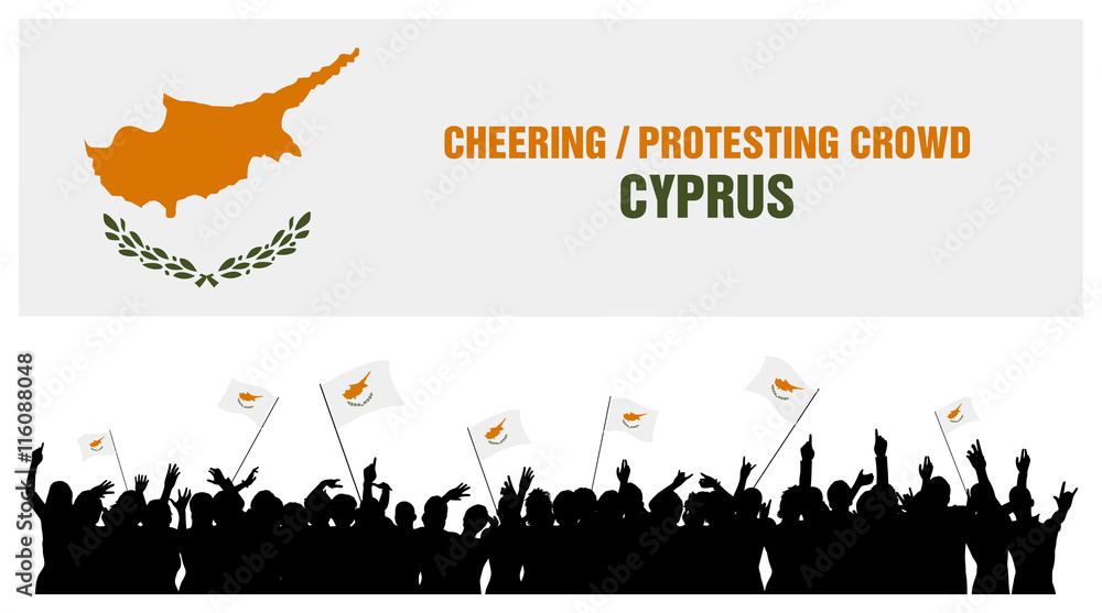 Obraz premium Cheering or Protesting Crowd Cyprus