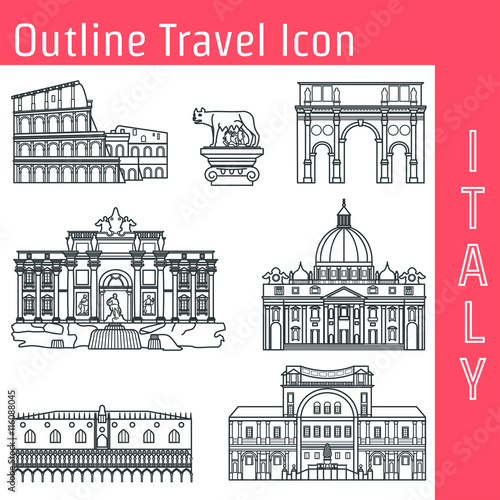 Rome Landmark Outline 1