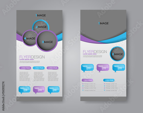 Vector flyer and leaflet design. Set of two side brochure templates.