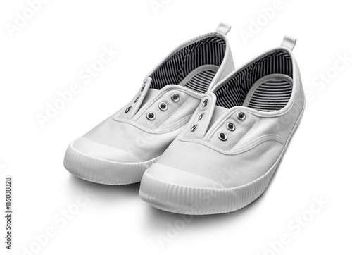 White sneakers isolated.