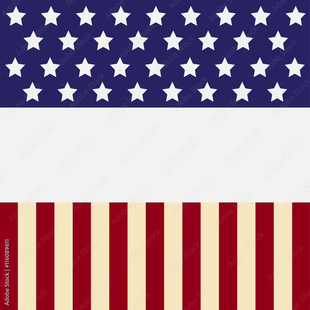 USA patriotic frame with empty space on center.