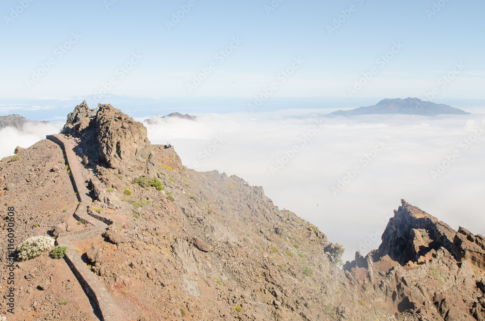 Path on top of the volcanic island of La Palma.