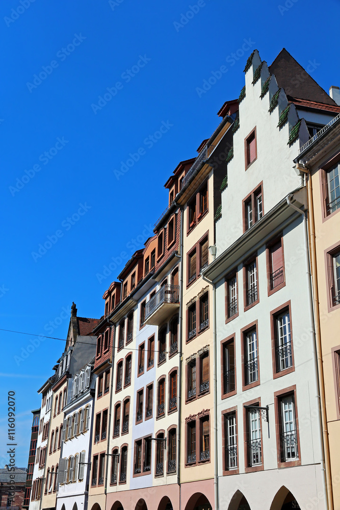 typical apartment buildings in Strasbourg - France