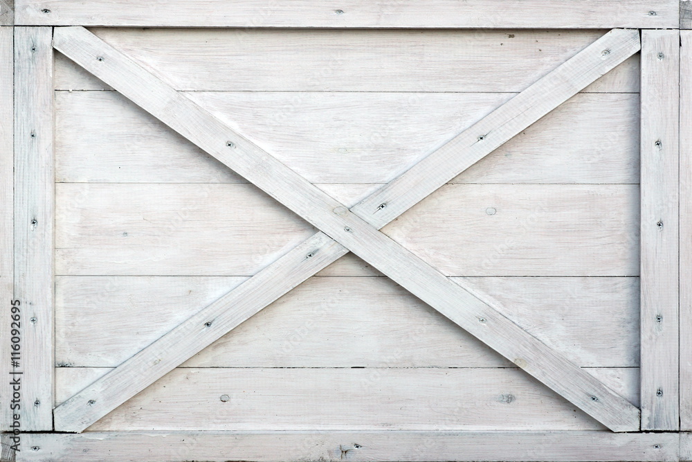 Fototapeta premium Modern White Wooden Box Front Side Background