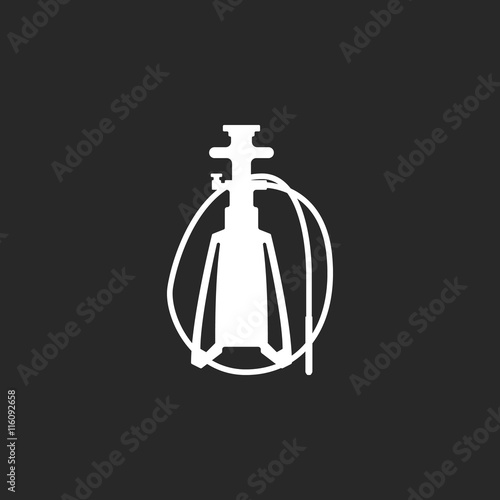 Modern hookah simple icon on background