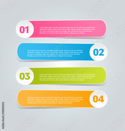 Infographic template with step options for business, startup concept, web design, banner, brochure or flyer layouts, presentation, education. Abstract 3d stock colorful vector illustration. © Natalie Adams