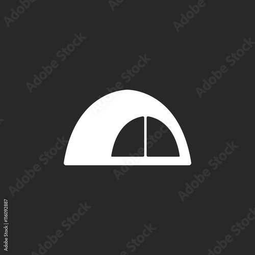 Camping tent festival simple icon on background