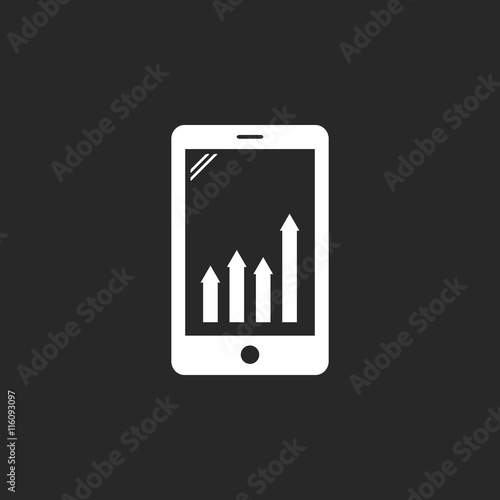 E-banking profit graphic online smartphone simple icon on background