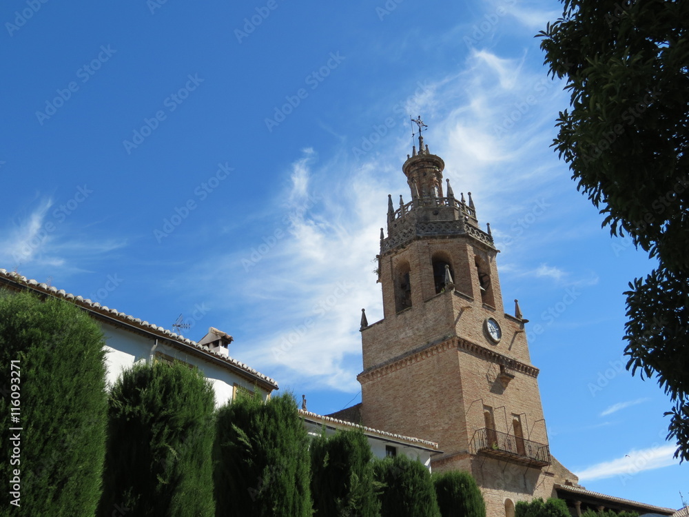 Espagne - Andalousie - Ronda - Clocher Cathédrale Sainte-Marie Majeure