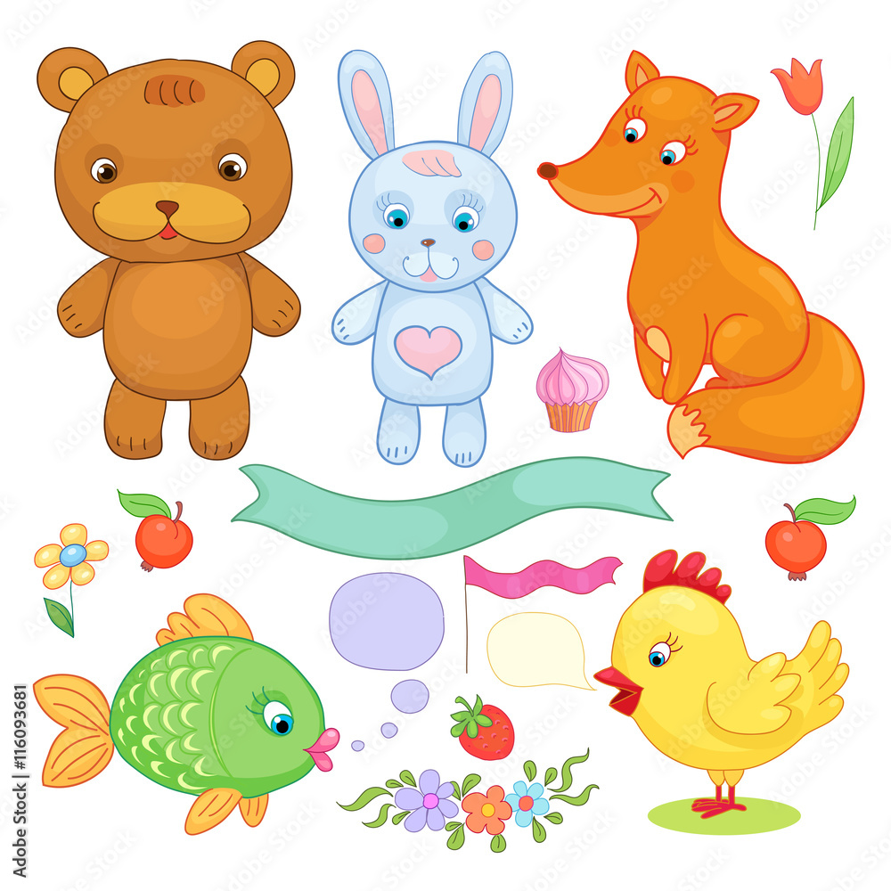 Naklejka premium Vector animals set