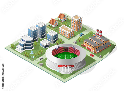 Build Your Own Isometric City. Vector Elements.