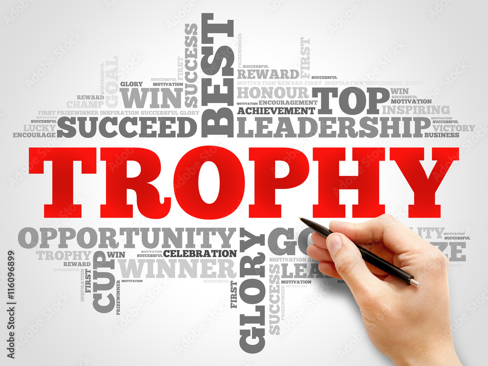 Trophy word cloud collage, business concept background Trophy word cloud collage, business concept background