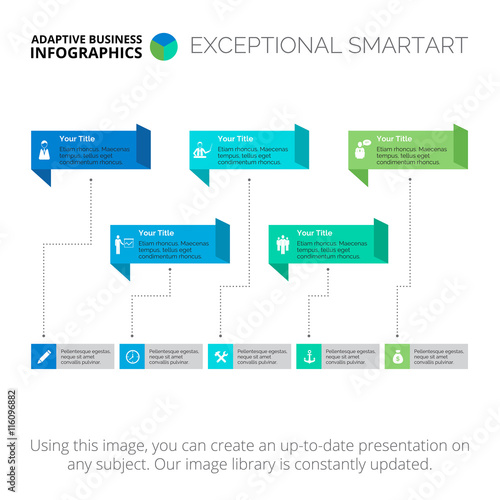 Callouts Five Steps Slide Template