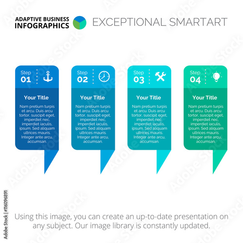 Callouts Four Steps Slide Template