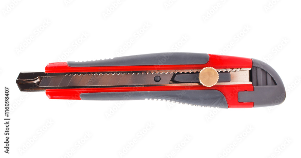 red stationery Paperknife on white background red stationery Paperknife on white background