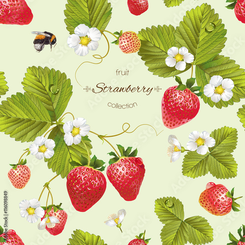 Vector strawberry seamless pattern.