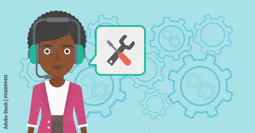 Technical support operator vector illustration. Technical support operator vector illustration.