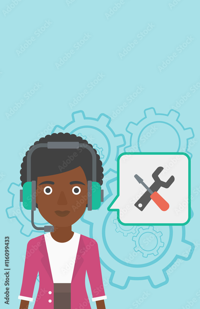 Technical support operator vector illustration. Technical support operator vector illustration.