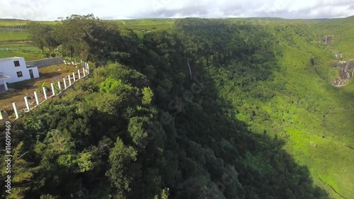 4K UHD Top down aerial video of Tamarin Falls Waterfall (Seven Cascades) - Mauritius, Curepipe, near Black River Gorge National Park photo