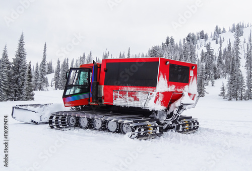 snowcat in the snowy mountains