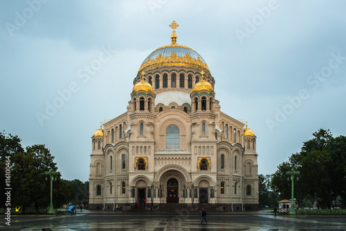 Orthodox cathedral of St Nicholas in Kronshtadt. . Petersburg, Russia