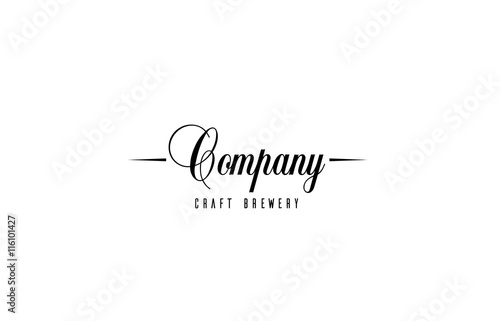 Retro label beer flat logo