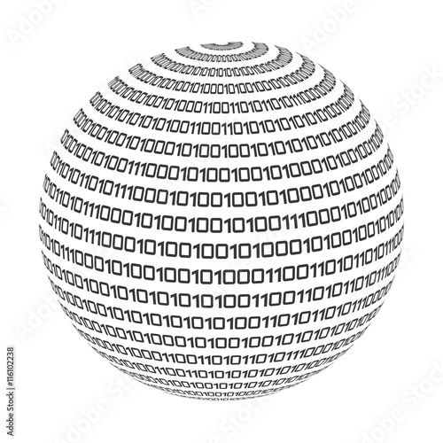sphere circle binary code icon
