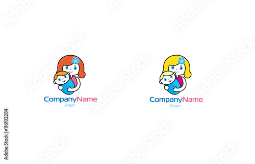  Baby diapers mom nipple flat logo