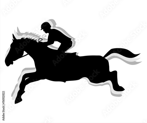 Equestrian jumping silhouette