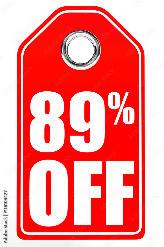 Discount 89 percent off. 3D illustration. Discount 89 percent off. 3D illustration.