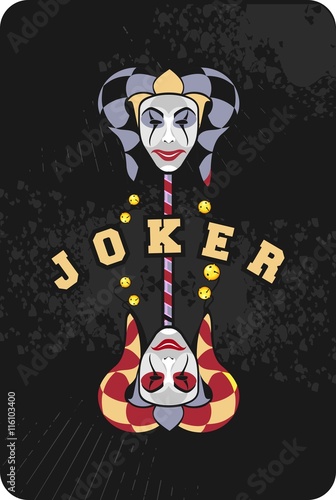 joker mask on a stick