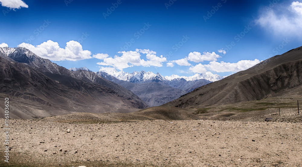 Hilly landscape in the Tajikistan. Pamir