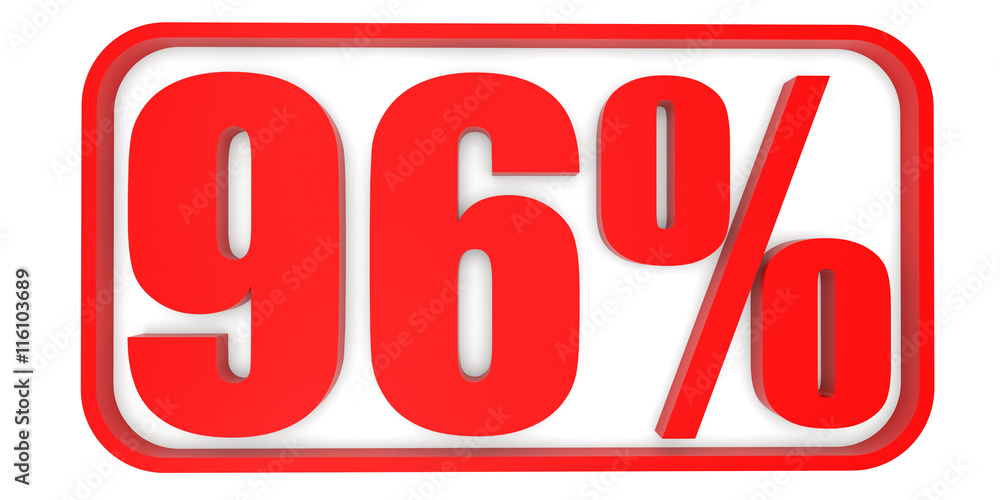 Discount 96 percent off. 3D illustration. Discount 96 percent off. 3D illustration.