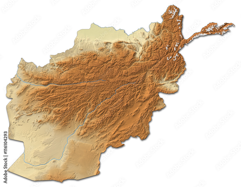 Obraz premium Relief map of Afghanistan - 3D-Rendering