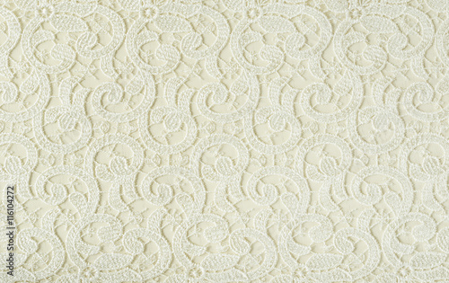 Closeup of white embroidered lace texture