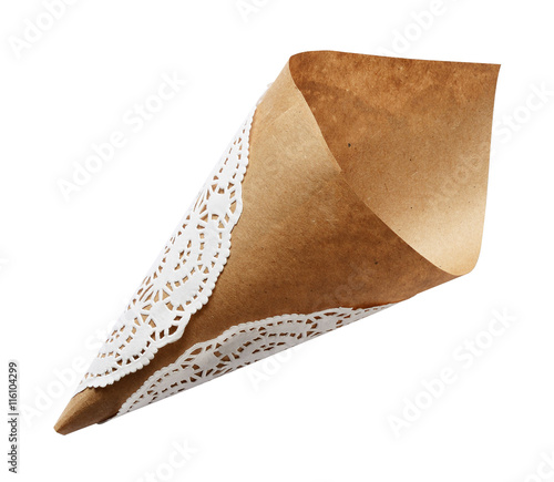 Empty craft paper cornet